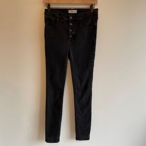 Madewell Mid Rise Skinny Jeans Black Button Fly Size‎ 27